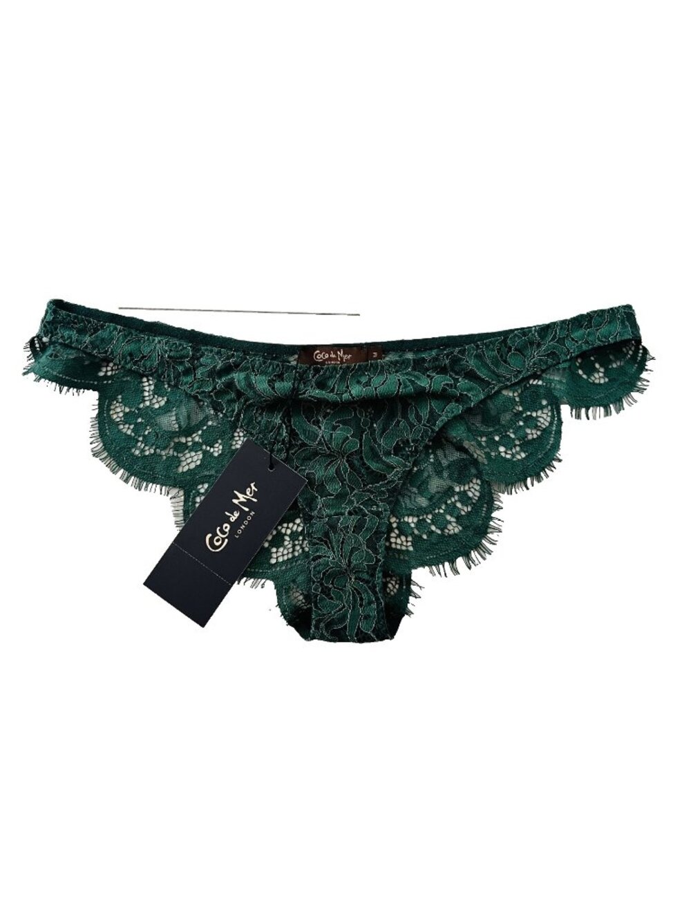 Coco De Mer London Lace Panty Underwear Emerald Green ( M )